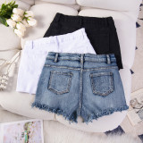 Sexy Casual High-Waist Plus Size Ripped Denim Shorts