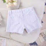 Sexy Casual High-Waist Plus Size Ripped Denim Shorts