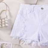 Sexy Casual High-Waist Plus Size Ripped Denim Shorts