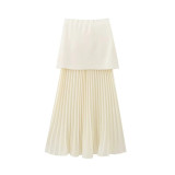 Women casual Knitting Patchwork skirt