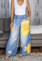 Women's print wide leg casual pants Women's print wide leg casual pants