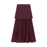 Women casual Knitting Patchwork skirt
