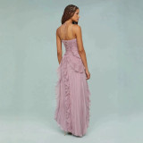 Women's Ruffled Pleated Luxury Chiffon Dress