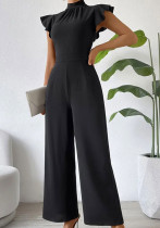 Stand Collar Ruffled Sleeveless Wide-Leg Women's Jumpsuit Stand Collar Ruffled Sleeveless Wide-Leg Women's Jumpsuit