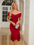 Summer Women's Off-Shoulder V-Neck Formal Party Sexy Dresses