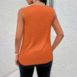 Spring Summer Women's Sexy Draped Neckline Satin Vest Top