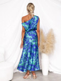 Women Summer Slit Sleeveless Print Dress