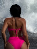 Women Sexy Two Pieces Solid Swimwear