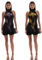Women Beaded Sexy Bodycon Sleeveless Mini Dress Women Beaded Sexy Bodycon Sleeveless Mini Dress