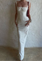 Women Square Neck Embroidered Holidays Maxi Strap Dress Women Square Neck Embroidered Holidays Maxi Strap Dress