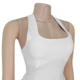 Women Casual Backless Halter Neck Solid Jumpsuit