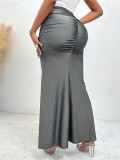 Women Elegant Pleated Stretchy Drape Fishtail Skirt