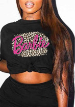 Women Autumn Street Print Short Sleeve T-shirt Top