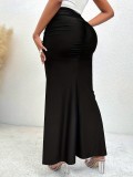 Women Elegant Pleated Stretchy Drape Fishtail Skirt