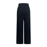 Women Elegant Solid Button Knitting Stretchy Wide Leg Pants