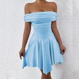 Women Summer Off Shoulder Irregular Strapless Off-shoulder sexy dress
