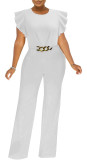 Women sexy solid round neck jumpsuit