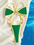 Women Backless Sexy Color Block One-Piece Swimwear