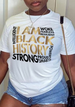 Women Letter Print Women Round Neck T-shirt Top Women Letter Print Women Round Neck T-shirt Top