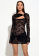 Women Summer Lace Sexy Hollow See-Through Bodycon Dress
