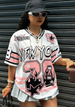 Women style letter print short-sleeved top Women style letter print short-sleeved top