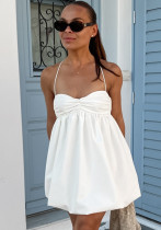 Women Spring and Summer Casual White Sexy Suspender V-Neck Dress Women Spring and Summer Casual White Sexy Suspender V-Neck Dress