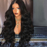 Women big wave long curly hair fluffy black long hair African chemical fiber wig headpiece wigs
