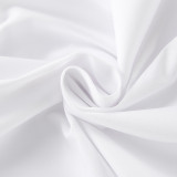 Women Spring and Summer Casual White Sexy Suspender V-Neck Dress