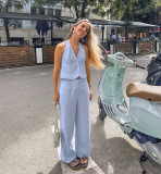 Women Summer Sleeveless Vest and Pants Two Piece Set
