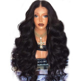 Women big wave long curly hair fluffy black long hair African chemical fiber wig headpiece wigs