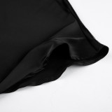 Women Spring Summer Irregular Collar Satin Off-Shoulder T-Shirt Top