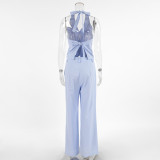 Women Summer Sleeveless Vest and Pants Two Piece Set