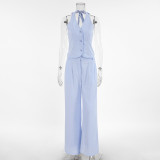 Women Summer Sleeveless Vest and Pants Two Piece Set