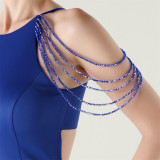 Women beaded off-shoulder one-shoulder slit evening dress