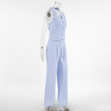 Women Summer Sleeveless Vest and Pants Two Piece Set