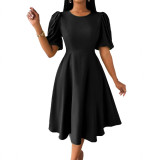 Sexy Fashion Summer Solid Color Short Sleeve Dress