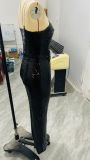 Fashionable women's sexy chain strap Low Back belt sequin Jumpsuit