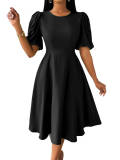 Sexy Fashion Summer Solid Color Short Sleeve Dress