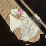 Fashion solid color Two Pieces women's bikini Three-Piece Swimsuit