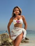 Fashion solid color Two Pieces women's bikini Three-Piece Swimsuit