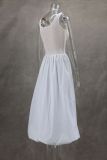 Fashion Summer Sleeveless Mesh Patchwork Sleeveless Slim Chic Dress