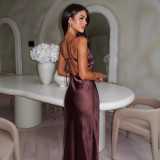 Summer women's v-neck tie sleeveless Chic Slim Waist fashion dress