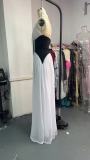Contrast color sexy Holidays Casual Halter Neck deep v Low Back long dress