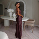 Summer women's v-neck tie sleeveless Chic Slim Waist fashion dress