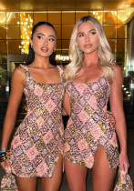 Spring Summer Multi-Color Flower Diamond Plaid Sequin Slit Bodycon Sexy Dress Spring Summer Multi-Color Flower Diamond Plaid Sequin Slit Bodycon Sexy Dress