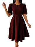 Sexy Fashion Summer Solid Color Short Sleeve Dress