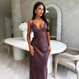 Summer women's v-neck tie sleeveless Chic Slim Waist fashion dress