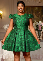 Plus Size Women Party Career Jacquard Dress Plus Size Women Party Career Jacquard Dress