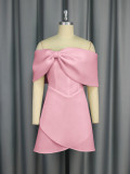Women Sexy Off Shoulder Elegant Bowknot Off Shoulder Party Dresses