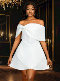 Women Sexy Off Shoulder Elegant Bowknot Off Shoulder Party Dresses